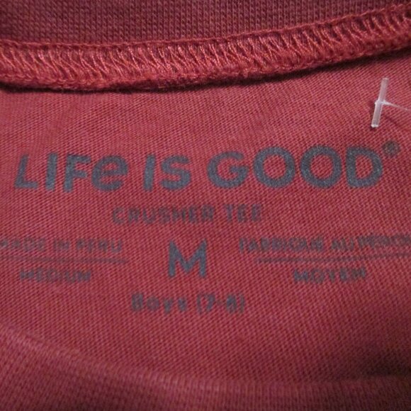 Life Is Good NWOT boys long sleeve Christmas tee with dog head size M (7-8) - Picture 3 of 7